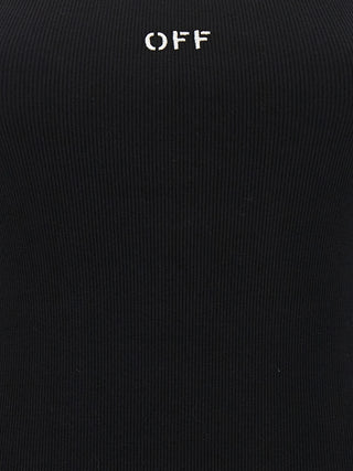 Off-White Black Cotton Short Dress