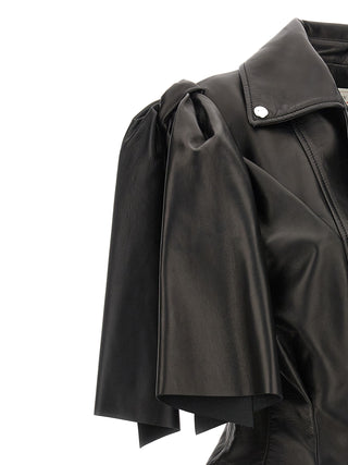 Alexander McQueen Black Lamb Leather Sleeveless Jacket