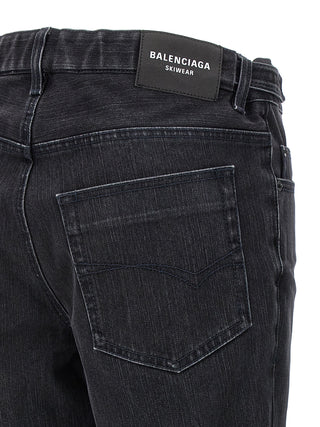 Balenciaga Black Cotton Flared Jeans