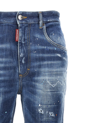 Dsquared² Blue Cotton High-Waisted Jean