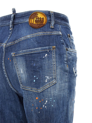 Dsquared² Blue Cotton High-Waisted Jean