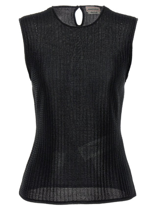 Alexander McQueen Black Viscose Sleeveles T-Shirt