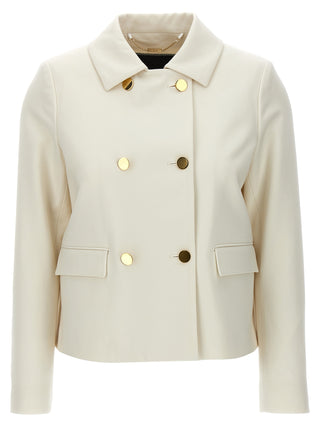 Kiton White Virgin Wool Full-Length Jacket