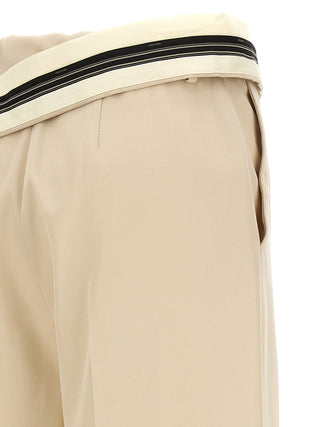 Fendi Beige Wool Casual Pants