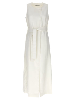 Max Mara White Flax Sleeveless Jacket