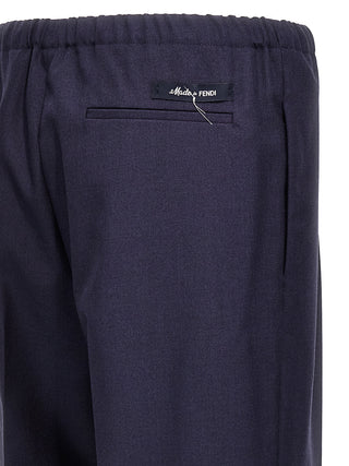 Fendi Blue Virgin Wool Pants