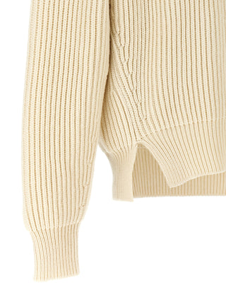 Jil Sander White Wool Cardigan