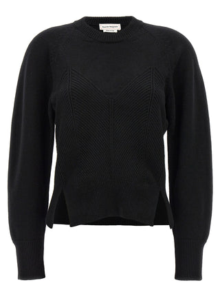 Alexander McQueen Black Wool Cardigan