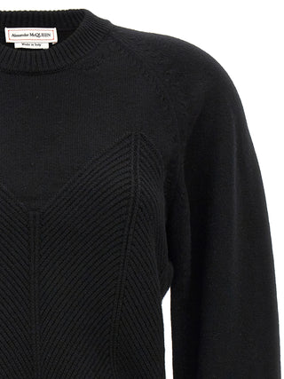 Alexander McQueen Black Wool Cardigan