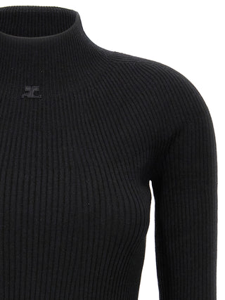Courrèges Black Cotton Short Dress