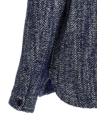 Etro Blue Wool Full-Length Jacket