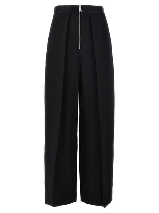 Khaite Black Viscose Casual Pants