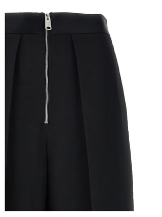 Khaite Black Viscose Casual Pants
