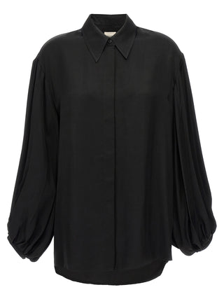 Khaite Black Cupro Blouse