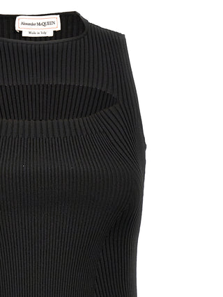 Alexander McQueen Black Viscose Midi Dress
