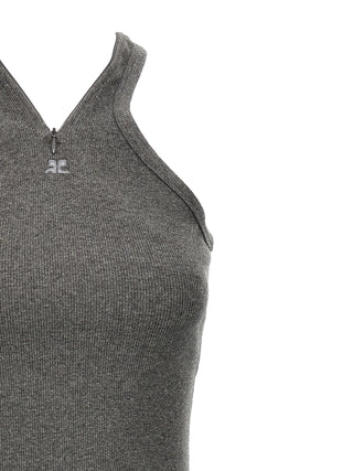 Courrèges Gray Cotton Short Dress