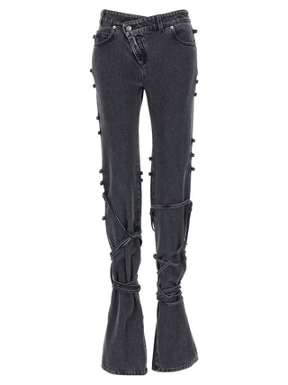 Alexander McQueen Black Cotton Flared Jeans