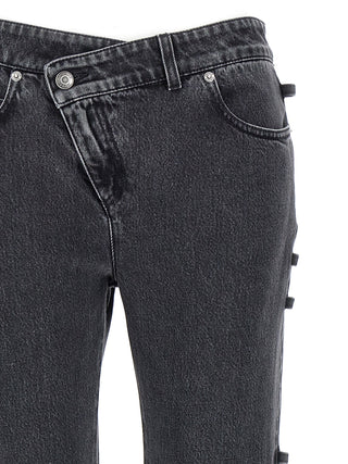 Alexander McQueen Black Cotton Flared Jeans