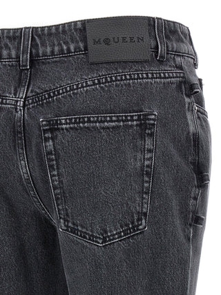 Alexander McQueen Black Cotton Flared Jeans