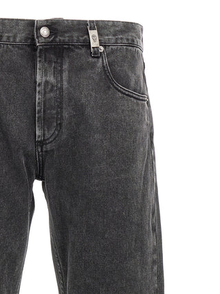 Alexander McQueen Black Cotton Straight-Leg Jeans