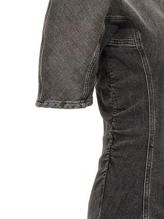Ganni Black Cotton Short Dress