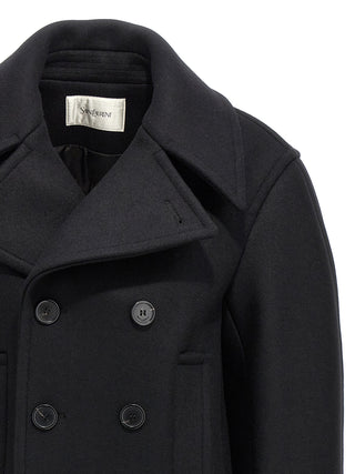 Saint Laurent Black Virgin Wool Coat