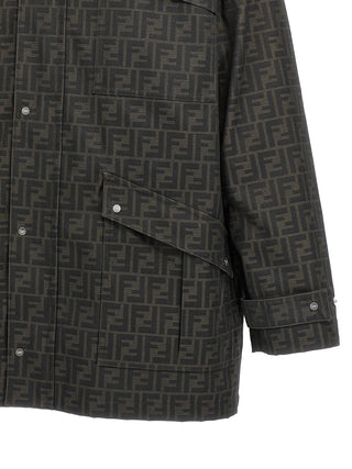 Fendi Brown Polyester Full-Length Jacket