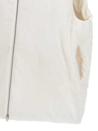 Jil Sander White Polyester Sleeveless Jacket