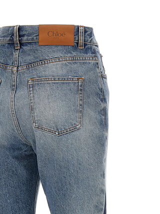 Chloé Blue Cotton Flared Jeans