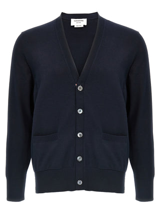 Thom Browne Blue Cotton Cardigan