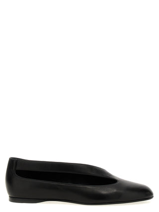 Khaite Black Lamb Leather Ballet Flats