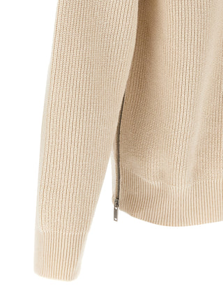 Jil Sander Beige Cotton Cardigan