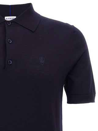 Burberry Blue Wool Polo Shirt