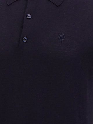 Burberry Blue Wool Polo Shirt