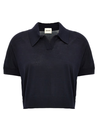 Khaite Blue Wool Shortsleeve Shirt