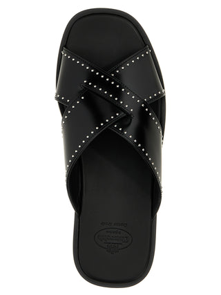 Church's Black Calf Leather Bos Taurus Slides