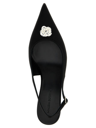 Magda Butrym Black Silk Mid Heel Pumps