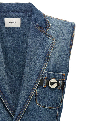 Coperni Blue Cotton Sleeveless Jacket
