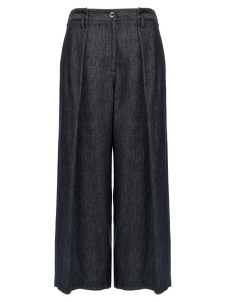 Brunello Cucinelli Blue Cotton Casual Pants