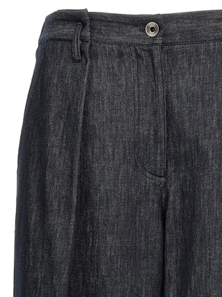 Brunello Cucinelli Blue Cotton Casual Pants