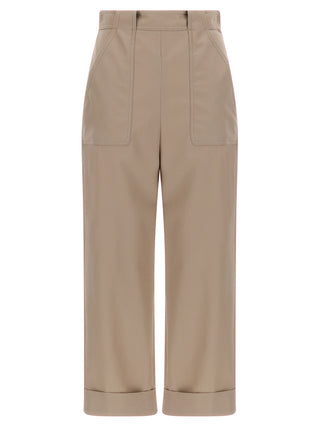 Max Mara Beige Cotton Casual Pants