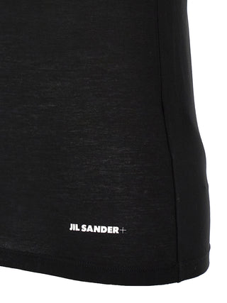 Jil Sander Black Cotton Sleeveles T-Shirt