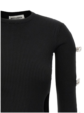 MACH & MACH Black Viscose Short Dress