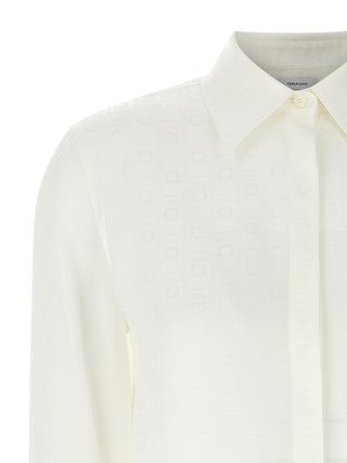 Ferragamo White Silk Blouse