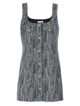 Ganni Multicolor Cotton Short Dress