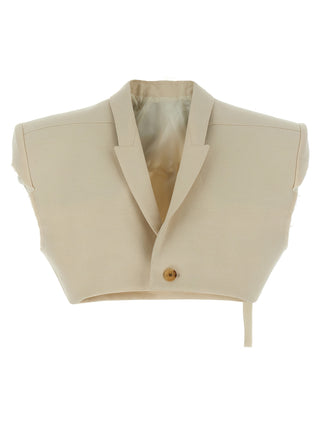 Rick Owens Beige Cotton Sleeveless Jacket