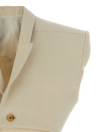 Rick Owens Beige Cotton Sleeveless Jacket