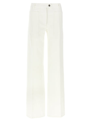 Ferragamo White Cotton Straight-Leg Jeans