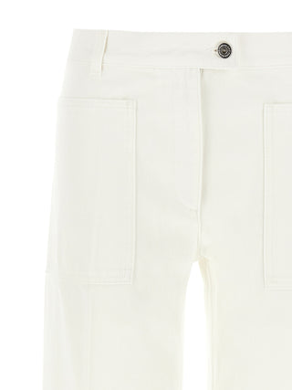 Ferragamo White Cotton Straight-Leg Jeans