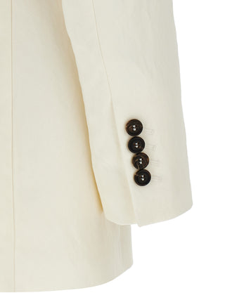 Brunello Cucinelli White Straw Blazer